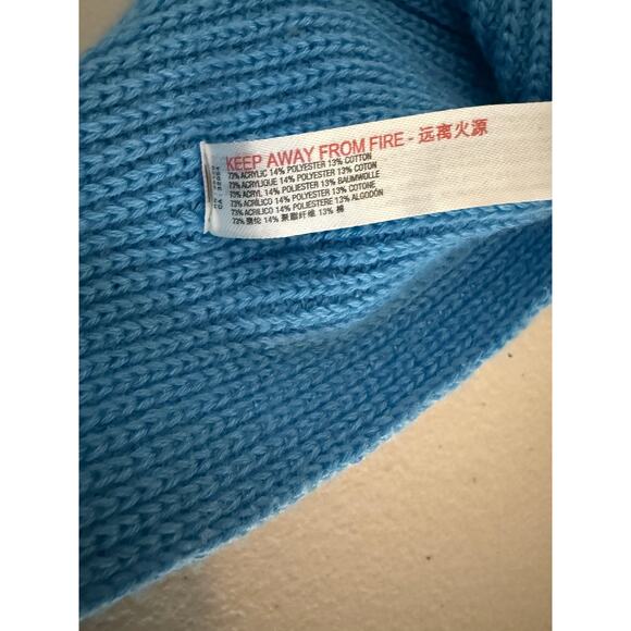 Free People FP Beach Cerulean Blue Knit Beachy Sweater Halter Tank Top Large - Picture 6 of 7